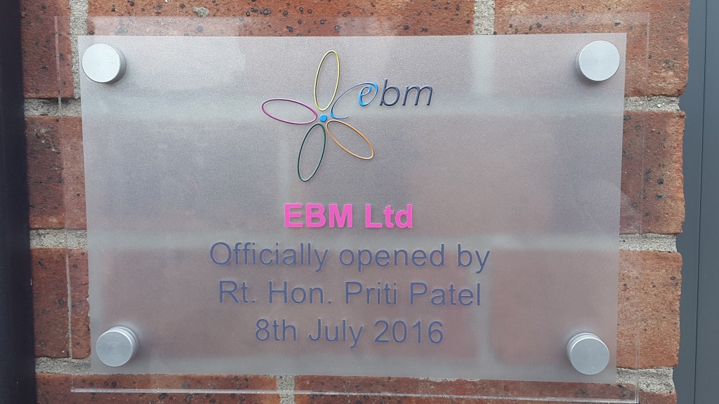 EBM Ltd plaque